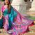 Sky blue silk blend ikkat and patola weaving concept saree & contrast blouse
