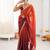 Orange color beautiful fendy satin fabric girlie looks stylish saree