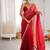 Red color beautiful fendy satin fabric girlie looks stylish saree