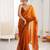 Mustard color beautiful fendy satin fabric girlie looks stylish saree