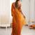Mustard color beautiful fendy satin fabric girlie looks stylish saree