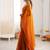 Mustard color beautiful fendy satin fabric girlie looks stylish saree
