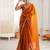 Mustard color beautiful fendy satin fabric girlie looks stylish saree