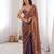 Lavender color stylish bollywood looks fendy satin fabric saree
