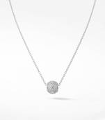 925 Sterling Silver Pave Sphere Pendant  Necklace Set , CZ Ball Pendant Set 