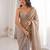Chiku color stylish bollywood looks fendy satin fabric saree