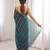 Teal color stylish bollywood looks fendy satin fabric saree