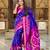 Royal blue silk blend ikkat and patola weaving concept saree & contrast blouse