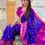 Royal blue silk blend ikkat and patola weaving concept saree & contrast blouse
