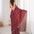 Maroon color stylish bollywood looks fendy satin fabric saree