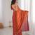 Orange color stylish bollywood looks fendy satin fabric saree