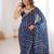 Petrol color stylish bollywood looks fendy satin fabric saree