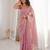 Pink color stylish bollywood looks fendy satin fabric saree