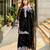Black chanderi embroidered kurta-sets
