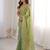 Pista color stylish bollywood looks fendy satin fabric saree