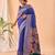 Navy blue bandhani weaving saree with paithani pallu