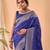 Navy blue bandhani weaving saree with paithani pallu