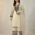 Off-white cotton blend embroidered kurta-sets