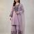 Lavender cotton blend embroidered kurta-sets
