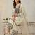 Off-white cotton blend embroidered kurta-sets