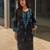 Black silk blend embroidered kurta-sets