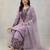 Lavender cotton blend embroidered kurta-sets