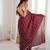 Wine color stylish bollywood looks fendy satin fabric saree