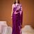 Purple color satin silk fabric designer floral printed ceremonial saree