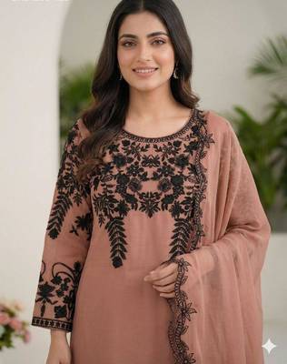 Bronze georgette embroidered kurta-sets 2