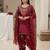 Pink silk blend embroidered kurta-sets