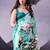 Beautiful and rich looks sea green color floral printed satin silk saree