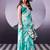 Beautiful and rich looks sea green color floral printed satin silk saree