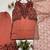 Dark-peach cotton blend embroidered kurta-sets