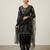 Black silk blend embroidered kurta-sets