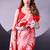 Beautiful and rich looks red color floral printed satin silk saree