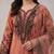 Dark-peach cotton blend embroidered kurta-sets