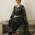 Black silk blend embroidered kurta-sets