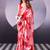 Beautiful and rich looks red color floral printed satin silk saree