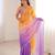 Purple color fendy satin fabric beautiful fancy embroidered saree