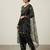 Black silk blend embroidered kurta-sets