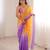Purple color fendy satin fabric beautiful fancy embroidered saree