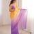 Purple color fendy satin fabric beautiful fancy embroidered saree