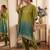 Parrot-green silk blend embroidered kurta-sets