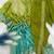 Parrot-green silk blend embroidered kurta-sets