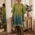 Parrot-green silk blend embroidered kurta-sets