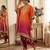 Orange silk blend embroidered kurta-sets