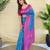 Blue zari weaving banarasi silk blend saree with imaginative blouse piece