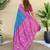 Blue zari weaving banarasi silk blend saree with imaginative blouse piece