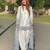 Off-white silk blend embroidered kurta-sets