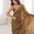 Coffee color moss two tone fabric heavy designer partywear saree